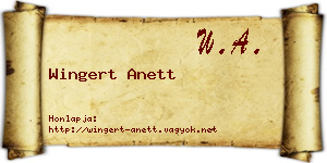 Wingert Anett névjegykártya